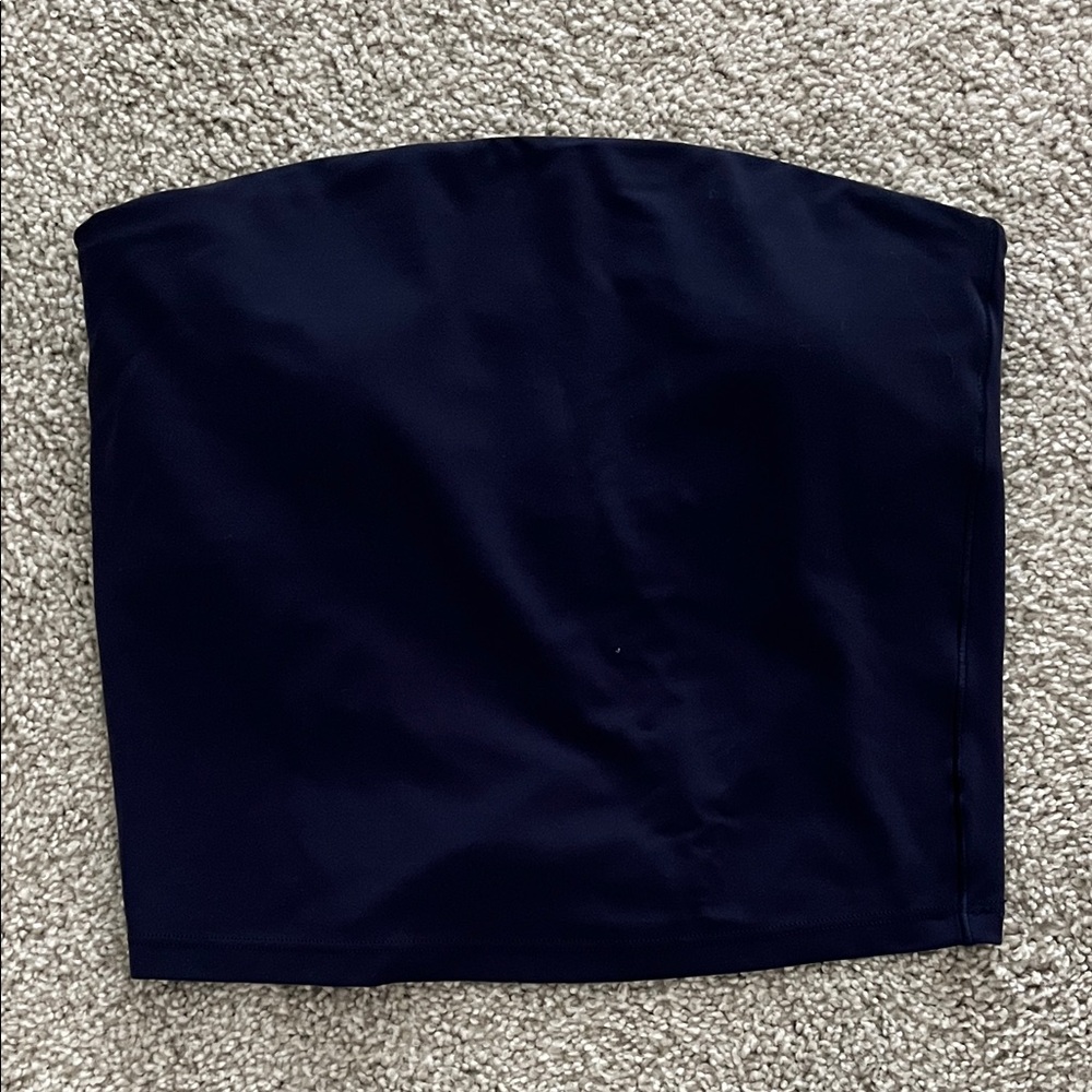 Navy Strapless Top